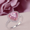 New Arrivals 2021 Sterling Silver Jewellry Pink Heart Ring